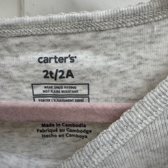 NWOT Carter's 2T Gray Short Sleeve Tee w Giraffe Design Day Dreamer Panama Top - Picture 3 of 5